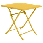 [Obrázek: Skládací čtvercový zahradní stůl Greensboro - žlutý